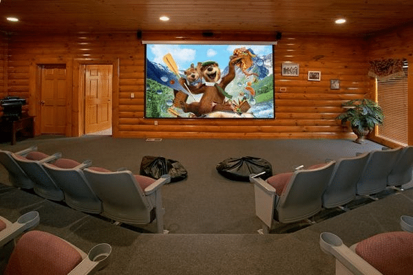 Grand Theater Lodge Theater Room Cabin In Pigeon Forge