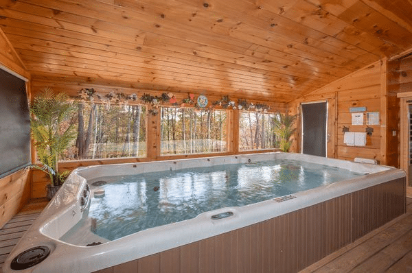 It S A Waterful Life A Pigeon Forge Cabin With Swim Spa